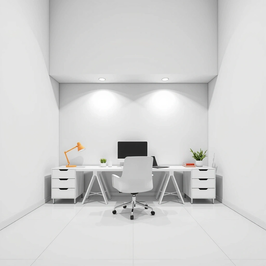 Minimalist workspace with clean design elements